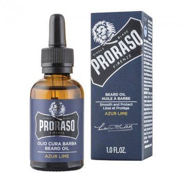Олійка для догляду за бородою Proraso Beard oil Azur Lime 30ml 400741 фото