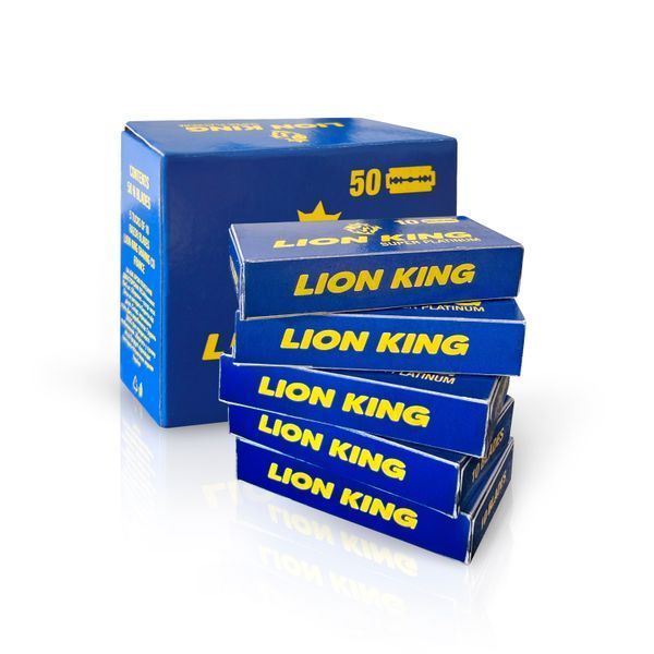 Професійні двосторонні леза для гоління Lion King Super Platinum 50 штук LK01 фото