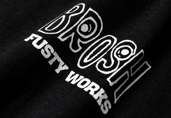 Футболка черная M BROSH &times; FUSTY WORKS S/S TEE FACE LOGO BLACK M BR8143 фото