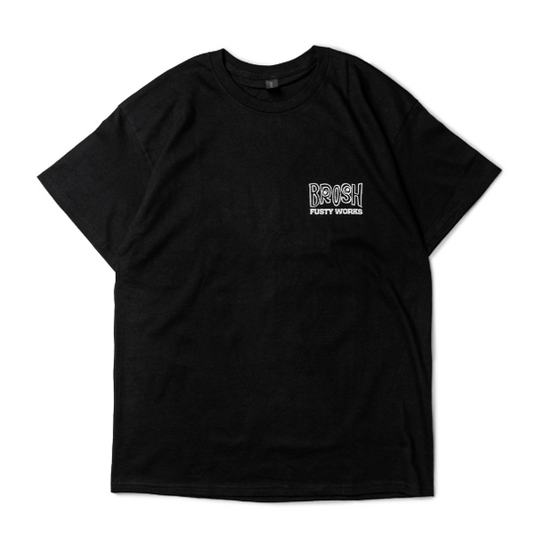 Футболка черная M BROSH &times; FUSTY WORKS S/S TEE FACE LOGO BLACK M BR8143 фото