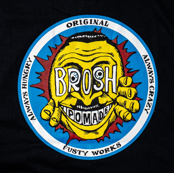 Футболка чорна XL BROSH &times; FUSTY WORKS S/S TEE FACE LOGO BLACK XL BR8145 фото