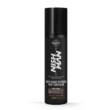 Спрей камуфляж для седых волос коричневый Nishman Magic Retouch "Medium Brown" 100ml 10703017 фото