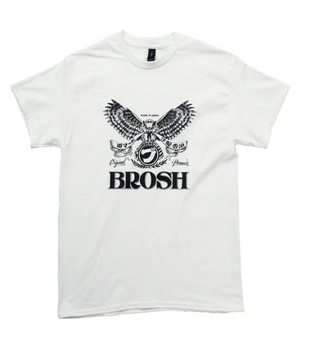 Футболка белая сова L BROSH &times; FUSTY WORKS S/S TEE OWL LOGO WHITE L BR8153 фото