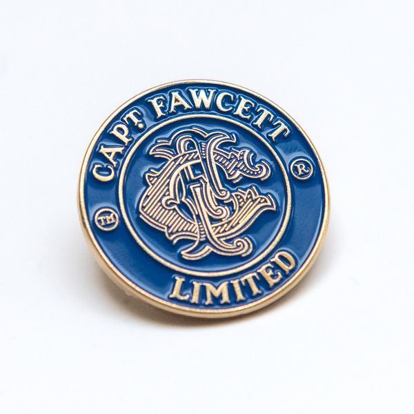 Эмалированный значок Captain Fawcett Blue Stove Badge for Sale F8917 фото