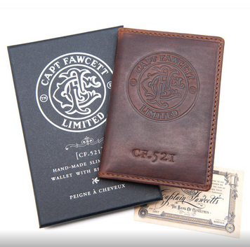 Кожаный кошелек для паспорта Captain Fawcett Leather Passport Wallet with RFID Lining F7014 фото