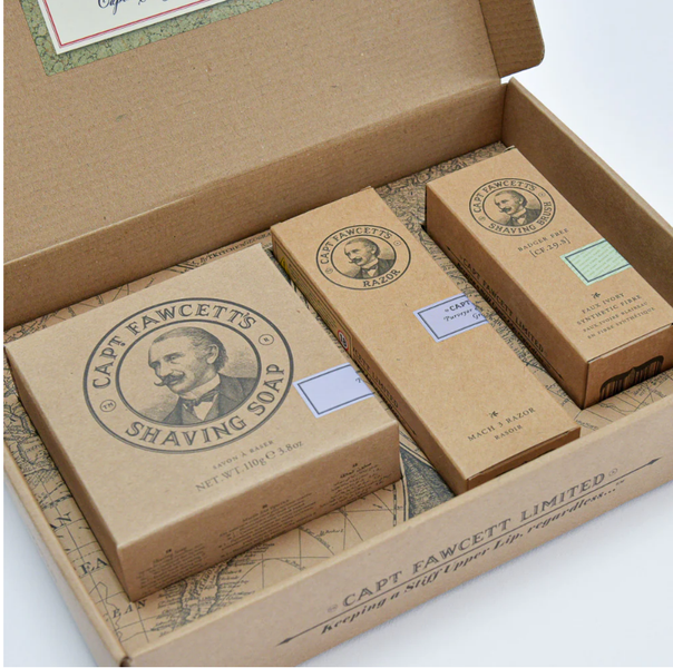 Набір щітка, бритва та мило Captain Fawcett Faux Shave Brush, Razor & Shaving Soap 110g F6707 фото