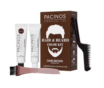 Набір для фарбування волосся і бороди Pacinos Hair and Beard colour kit Dark Brown PHAB-KIT-Br фото